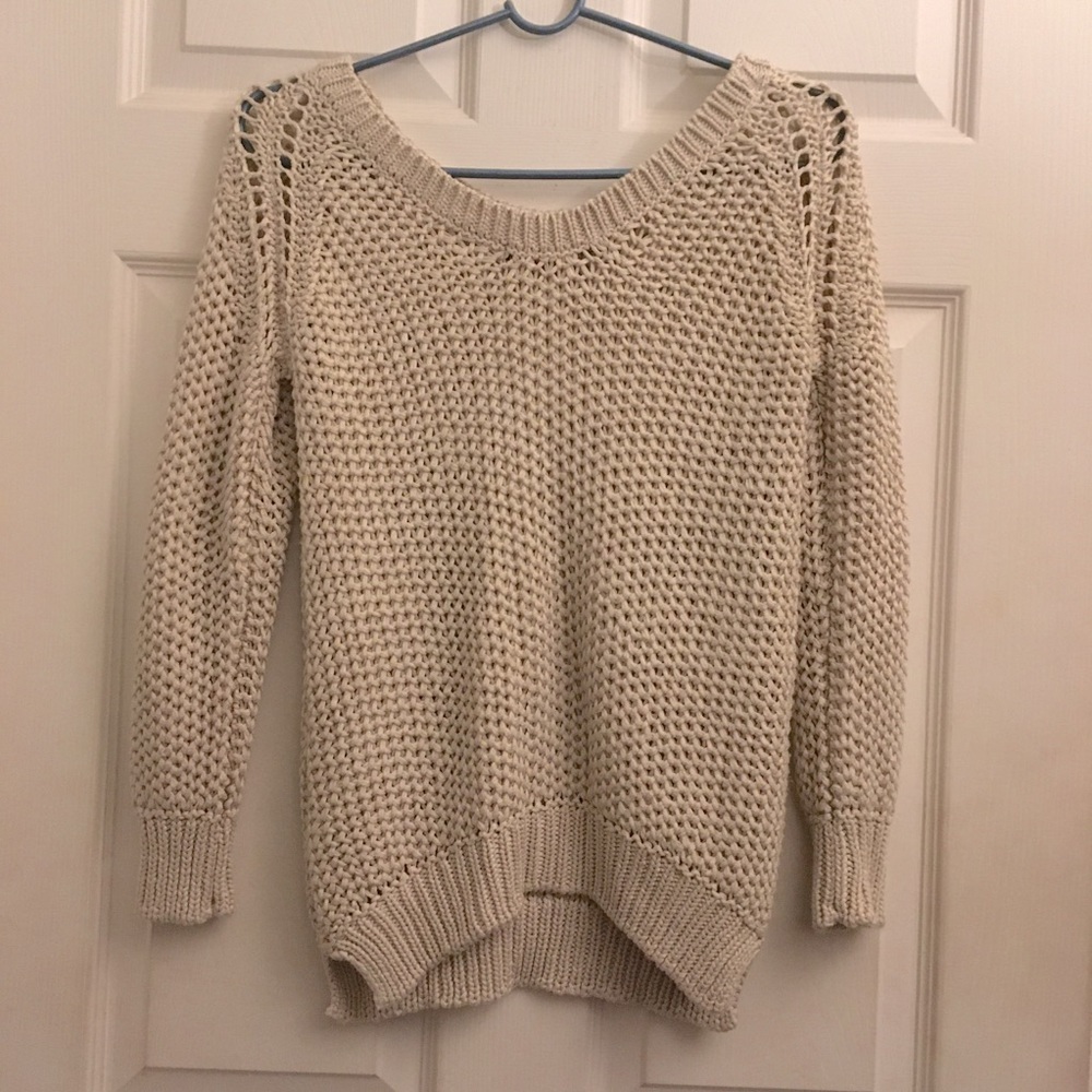 Zara Knit Beige Cream Sweater - Picture 2 of 4